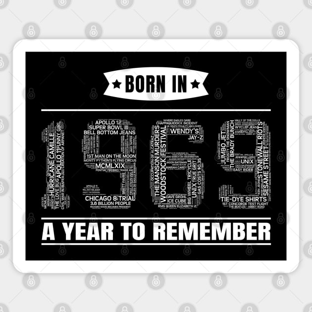 1969 Birth Year Events | Gift for 50th Birthday Magnet by shirtonaut